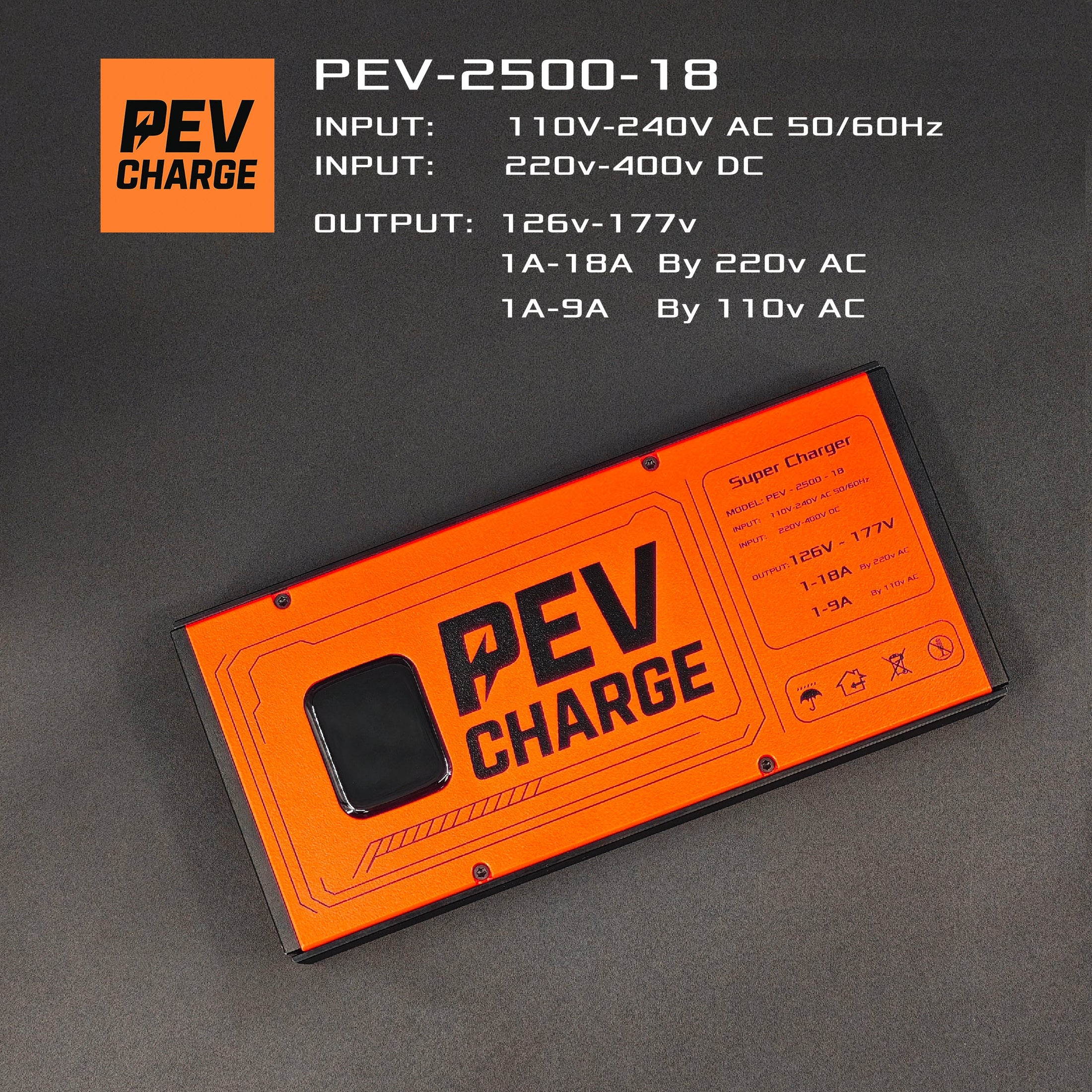 PEVcharge 2500-18 Adjustable PEV Fast Charger | 126V-177V / 1A-18A